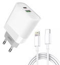 Nabíjacia kocka pre iPhone USB-C Lightning kábel