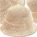 Dámsky béžový slamený klobúk SUMMER Eco bucket hat Letný béžový BEACH Hat