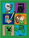 MINECRAFT VEĽKÁ FLÍSOVÁ DEKA 150x200 DEKA PRE MLÁDEŽ CREEPER STEVE ZOMBI