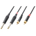 Kábel 2 x 6,3 mm mono - 2 x RCA samec 6 m