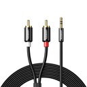 Uzelený kábel audio kábel 3,5 mm mini jack - 2RCA 1,5 m čierny (AV116)