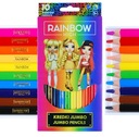 Jumbo pastelky 10 farieb Rainbow High