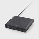 UNIQ Lad. siete. HUB Surge 90W čierny /uhlovo čierny 2xUSB Quick Charge 3.0