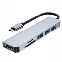 6v1 HUB TYP C USB HDMI Thunderbolt 3 SD TF ČÍTAČKA