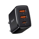 BASEUS RÝCHLA SIEŤOVÁ NABÍJAČKA UNIVERZÁLNA USB-C/2x USB VÝKONNÁ 30 W PD QC