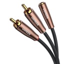 Uzelený kábel audio kábel 3,5 mm mini jack - 2RCA 3m hnedý