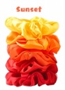 5x SATIN SCRUNCHIES gumičky do vlasov SUN