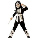 DETSKÝ OUTFIT NINJA SAMURAI WARRIOR KROJ 134/140 STRIEBORNÝ