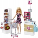 Bábika Barbie Súprava Supermarket obchod + bábika a doplnky FRP01