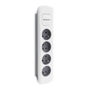 Qoltec Power strip 4 zásuvky 1,8m Biela a šedá