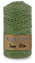 Točená bavlnená šnúra Macrame Ecological EKO Khaki 100m 3mm