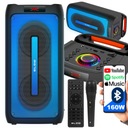 USB BLUETOOTH REPRODUKTOR PRENOSNÝ BOOMBOX RGB KARAOKE MIKROFÓN DIAĽKOVÝ SET