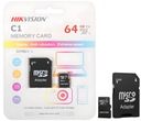 64GB pamäťová karta mSD + Hikvision HS-TF-C1(STD)/64G/adaptér