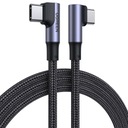 UZELNÝ SILNÝ KÁBEL USB C NA USB-C UHOL 90 STUPŇOV QC 4.0 5A 100W