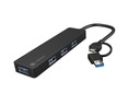 Natec Hub USB-C 4 porty Mayfly black + US adaptér