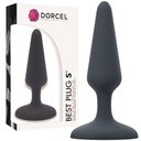 S Klasický análny kolík, čierny silikónový Dorcel