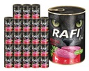 RAFI Cat mokré krmivo pre mačky s teľacím mäsom 24x400g BEZOBRNNÉ Dolina Noteci