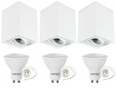 Sada 3x svietidla GU10 prisadené + LED GU10 5W