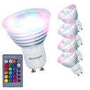 GU10 ŽIAROVKY 5 KS LED RGB DECORYA 16 FAREB + DIAĽKOVÉ OVLÁDANIE