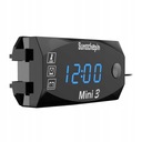 3-v-1 Motocyklové LED hodiny Teplomer Voltmeter