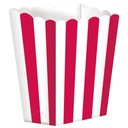 POPCORN BOXES box RED Stripes 5 ks