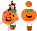 3 kusy OUTFIT KOSTÝM TEKVICOVÉ ŠATY HALLOWEEN PUMPKIN s vrecúškom