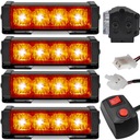 VÝSTRAŽNÁ SVETLO ORANŽOVÁ LAMPA 4x 4 LED