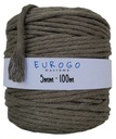 Točená bavlnená šnúra Macrame Ekologická ECO Khaki 100m 5mm