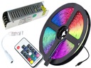 KIT 5M 300 LED pásik rádiového diaľkového ovládača RGB napájací zdroj