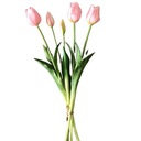 TULIPÁNOVÁ svetloružová kytica 46 cm 5 silikónových ks