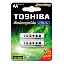 2x dobíjacie batérie TOSHIBA AA R6 2600mAh