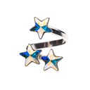 Strieborný prsteň s kr. Swarovski CABF Stars