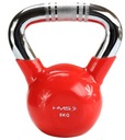 HMS Vinyl potiahnutý liatinový kettlebell pre silový tréning, 8 kg