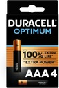 4x alkalická batéria Duracell OPTIMUM AAA / LR3