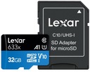 Lexar vysokovýkonná pamäťová karta 32 GB micro SDHC na 100 MB/s SD adaptér