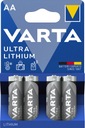 4x VARTA R6/AA profesionálne LÍTIOVÉ BATÉRIE