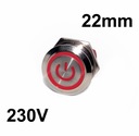 Vandal-odolné bistabilné tlačidlo 230V 22mm Power