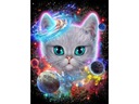 Diamantové vyšívanie, obraz, diamantová mozaika Diamantová maľba, COSMIC CAT