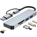 ROZBOČOVACÍ ADAPTÉR 5V1 USB-C TYP USB 3.0 ČÍTAČKA SD TF