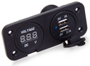 JACHTOVÝ VOLTMETER + 2 x USB ZÁSUVKA - 03079