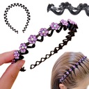 HAIR BAND klasický hrebeňový štras kamienkami pružinová špirála vlásenka gumička