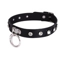 BDSM101R Kožený náhrdelník Collar CHOKER - Kruh