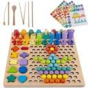 Puzzle Drevené kocky Guľôčky Ryby Montessori