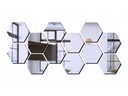 Dekoratívne zrkadlo Hexagon Honeycomb Large Silver Hexa Acrylic 12 ks