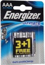 4x lítiová batéria Energizer Ultimate AAA R3 L92