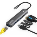 USB-C HUB adaptér 7v1 HDMI 4K USB Ethernet RJ45 M1