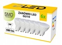 6x GU10 LED žiarovka 550lm 5W CCD STUDENÁ