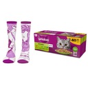 WHISKAS Adult 40x85g Mix príchutí + ponožky