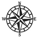 Bytová dekorácia na stenu Wind Rose COMPASS