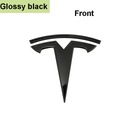 Lesklá čierna predná časť T Logo Tesla Emblem Trans